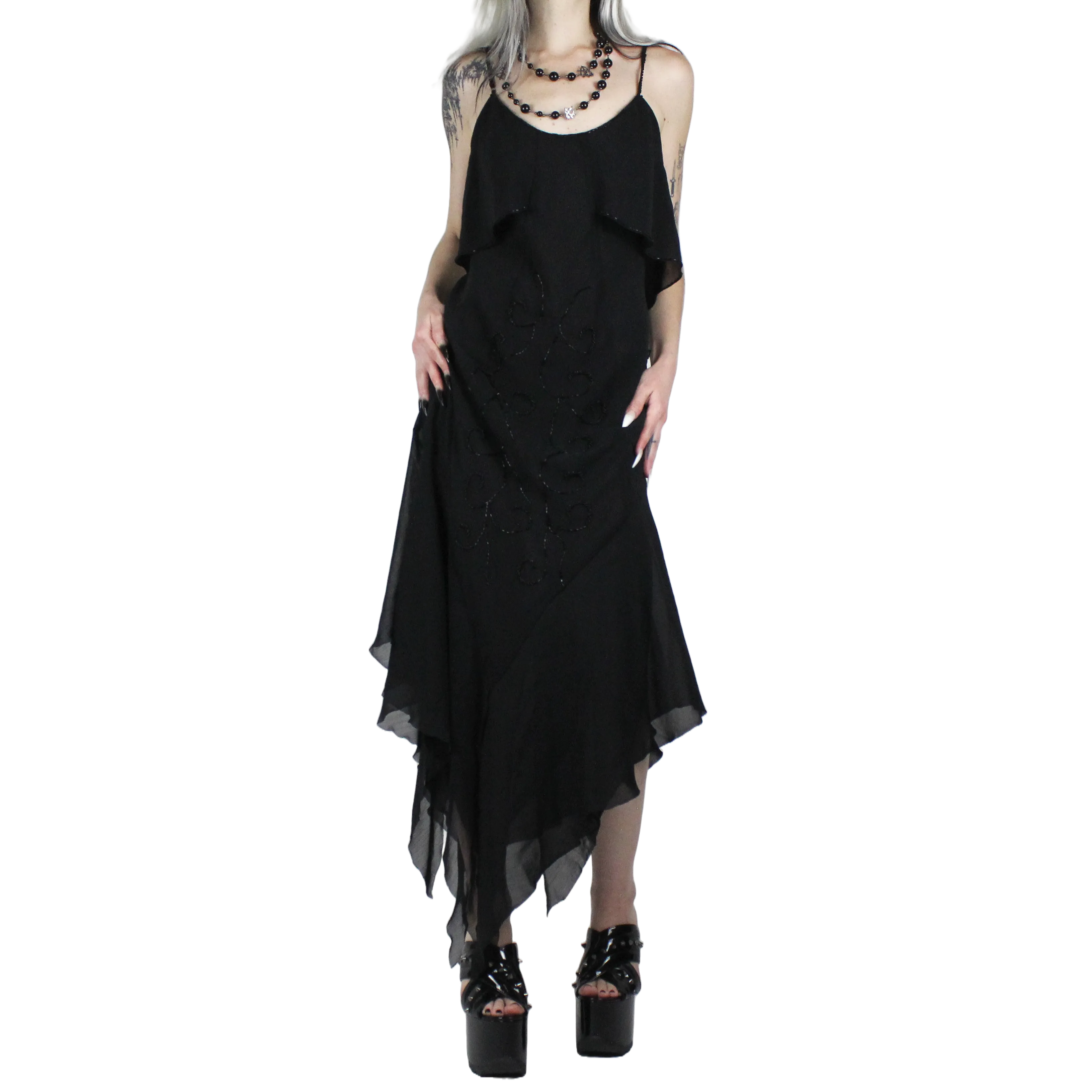 90s Beaded Organza Gown (S)