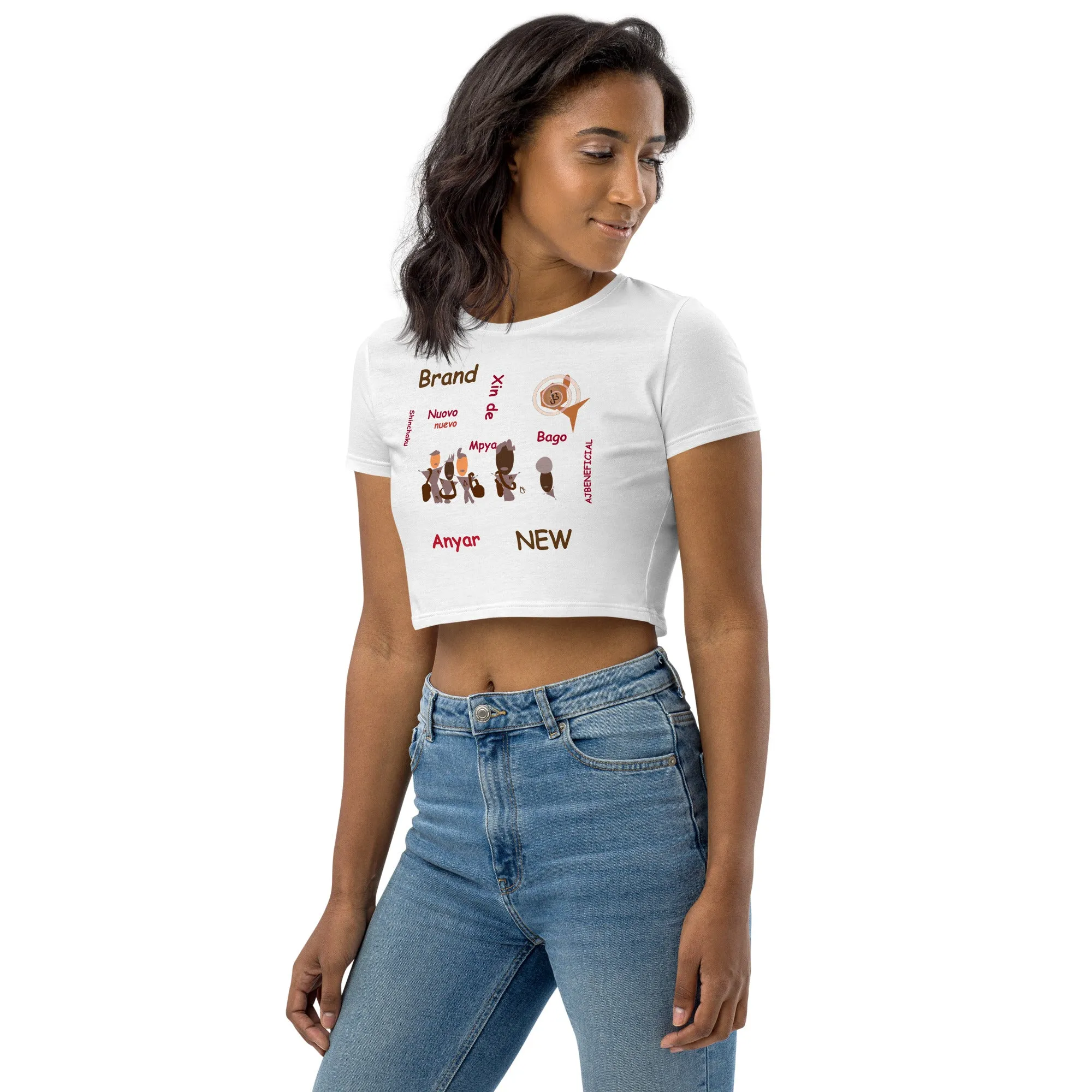 AJBeneficial Brand New Languages Organic Crop Top Aspiring Actor