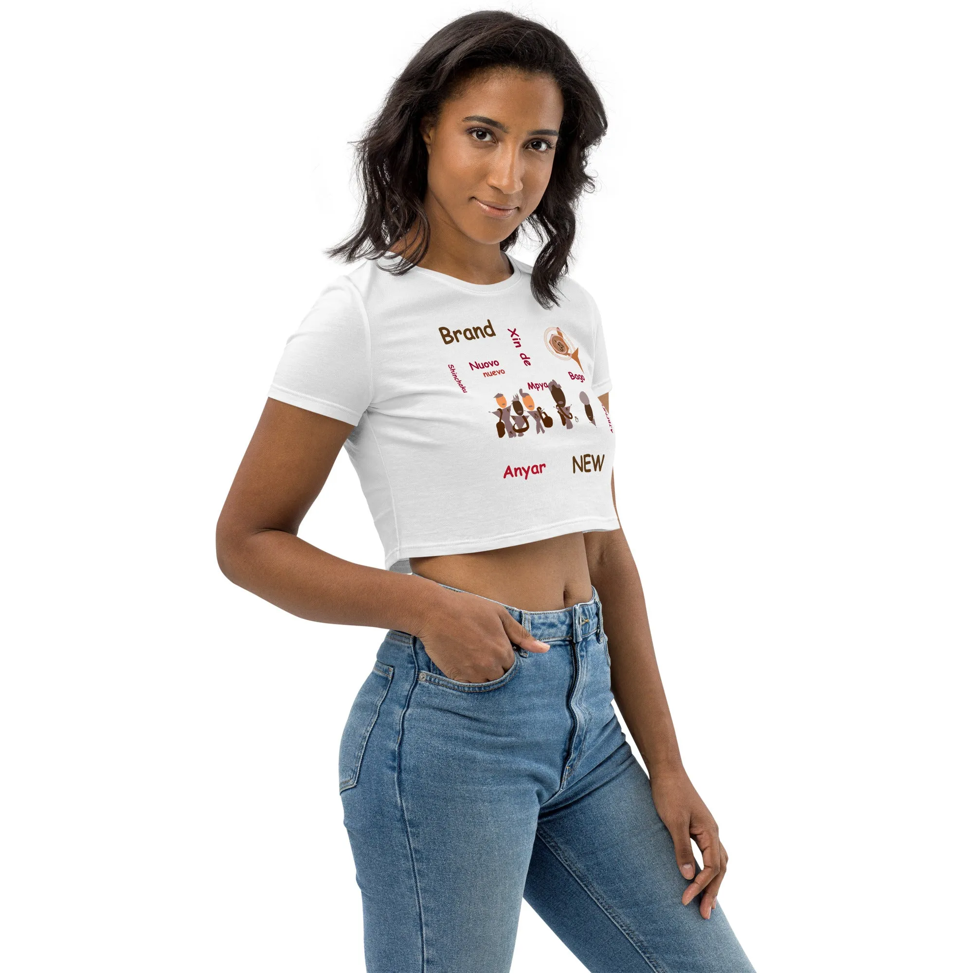AJBeneficial Brand New Languages Organic Crop Top Aspiring Actor