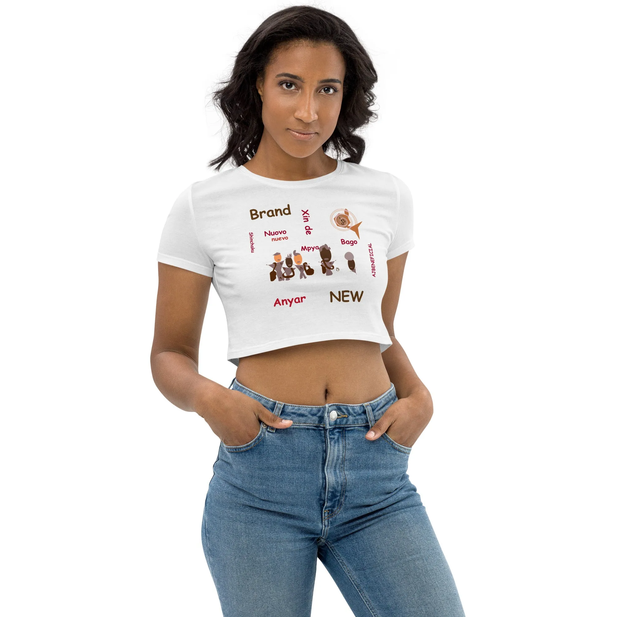 AJBeneficial Brand New Languages Organic Crop Top Aspiring Actor