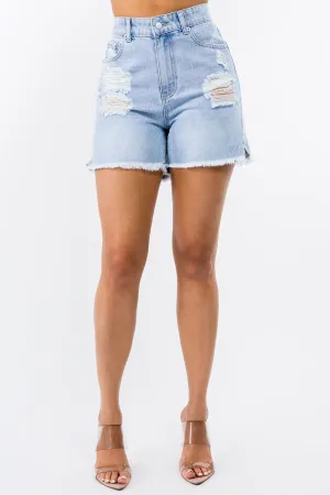 American Bazi High Waist Distressed Shorts