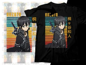 Anime Kazuto Sword Rainbow Design Png Digital Download