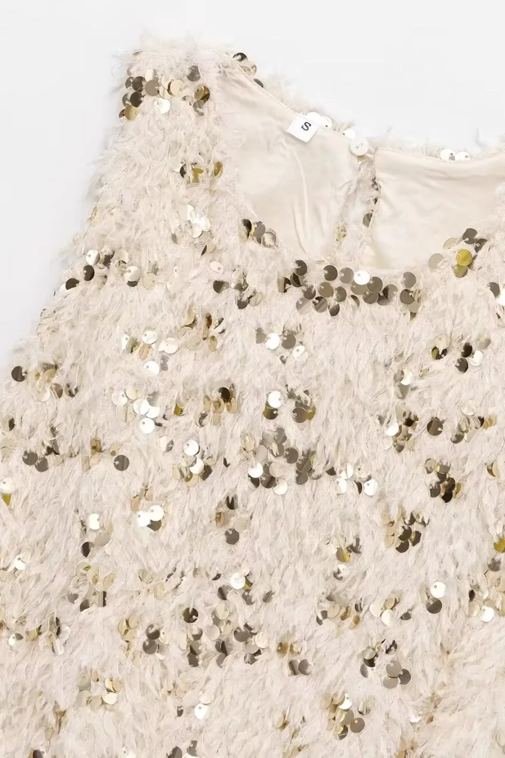 'Avery ' Round Neck Sequined Vest