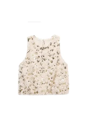 'Avery ' Round Neck Sequined Vest