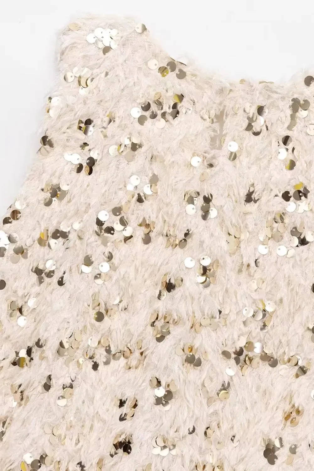 'Avery ' Round Neck Sequined Vest