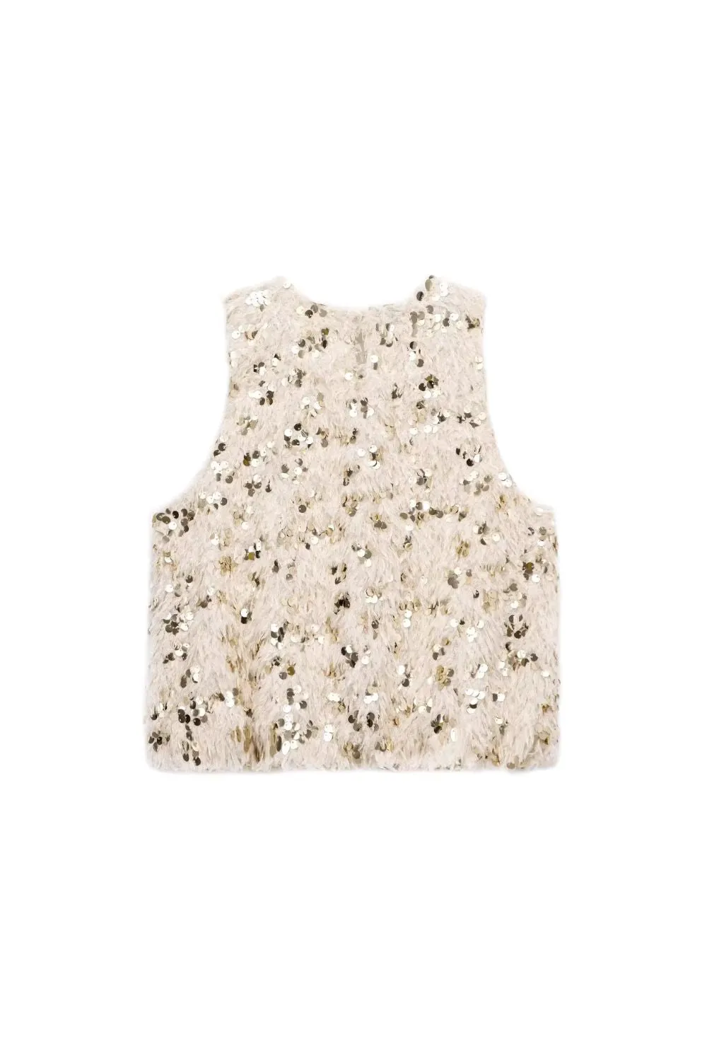 'Avery ' Round Neck Sequined Vest