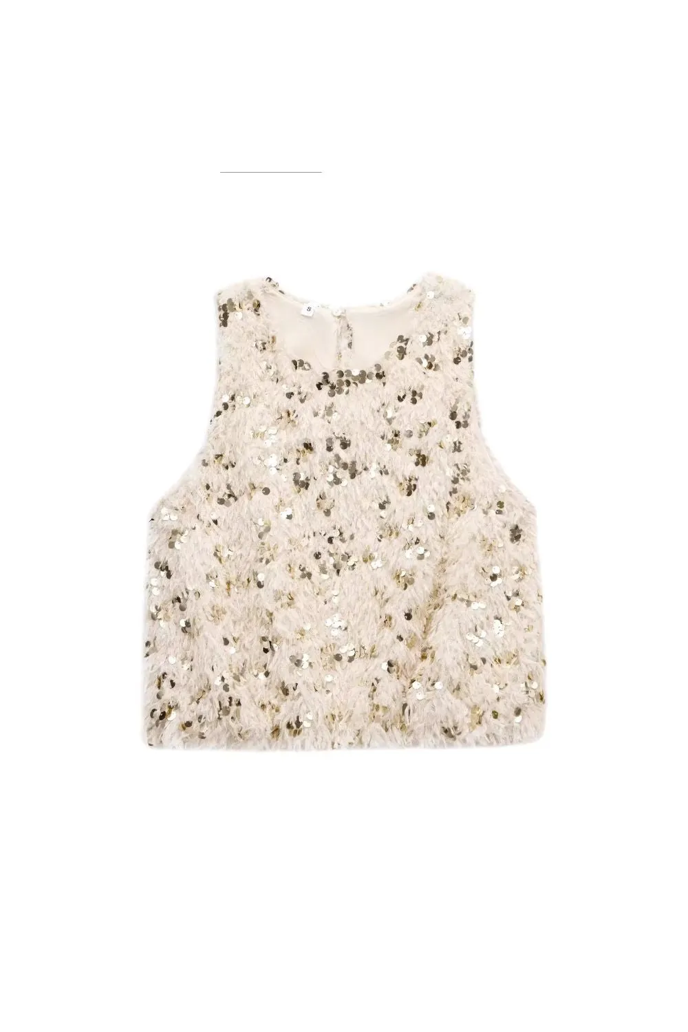 'Avery ' Round Neck Sequined Vest