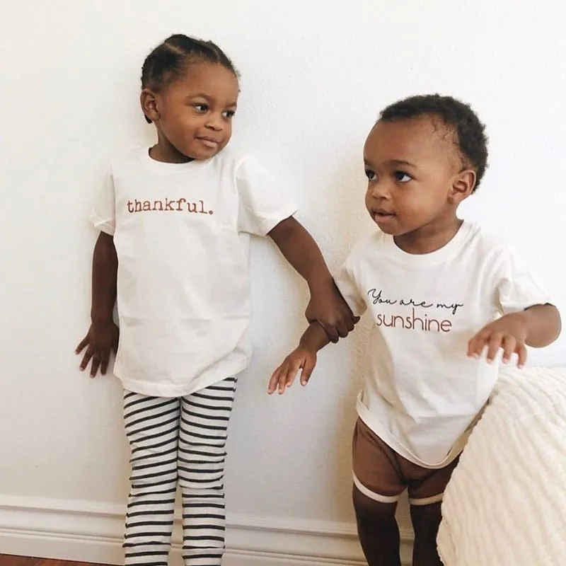 Baby/Toddler's "thankful" Letter Print T-shirt