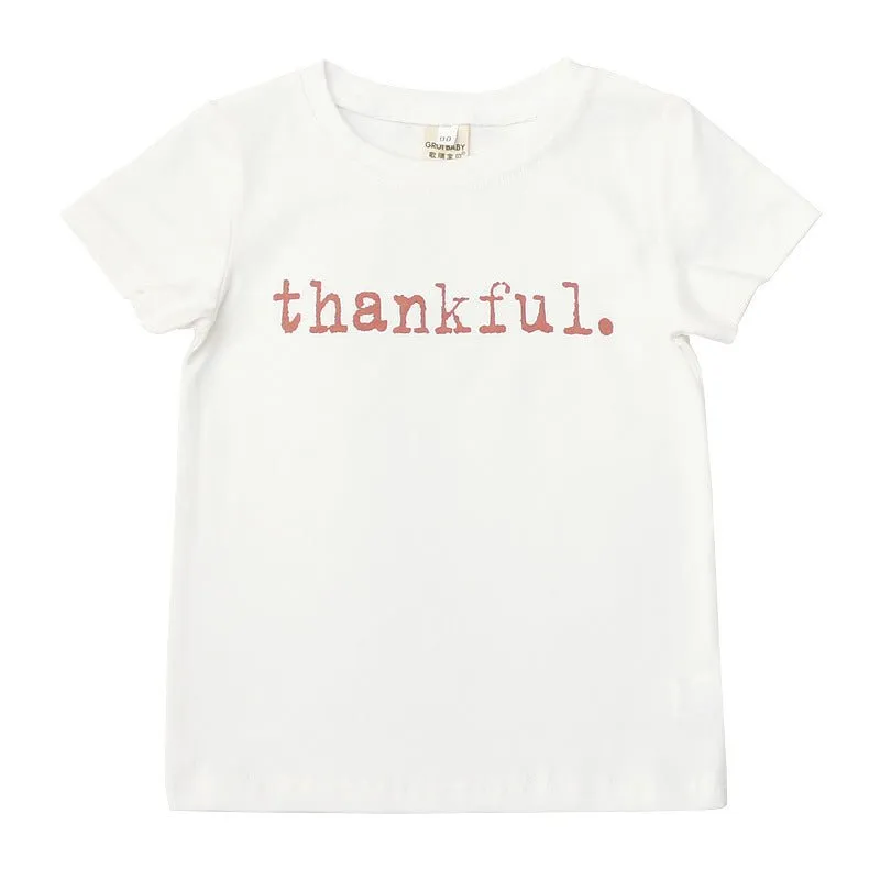 Baby/Toddler's "thankful" Letter Print T-shirt