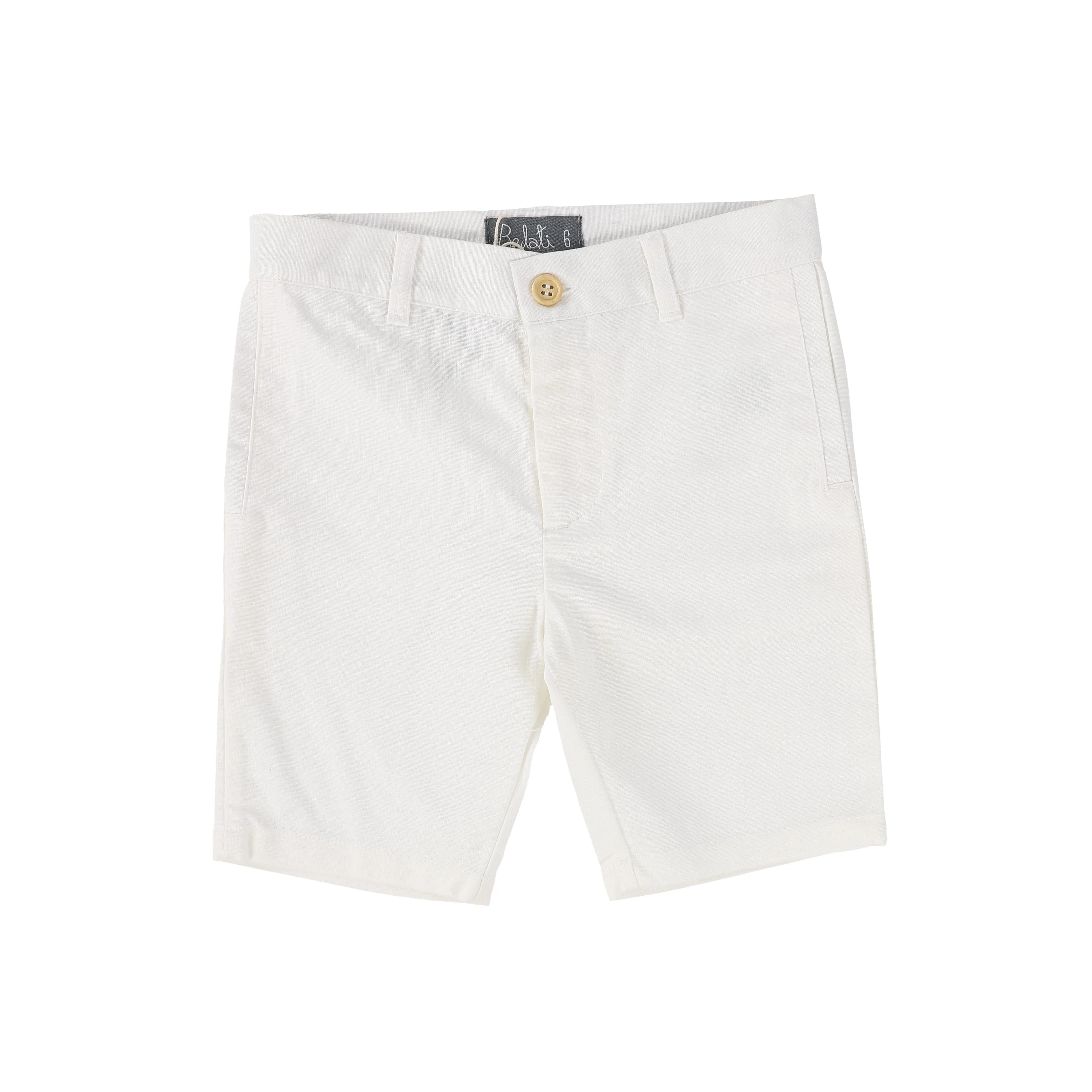 Belati White Solid Classic Bermuda