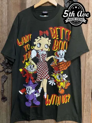 Betty Boop Happy Holidays - AOP all over print New Vintage Animation T shirt