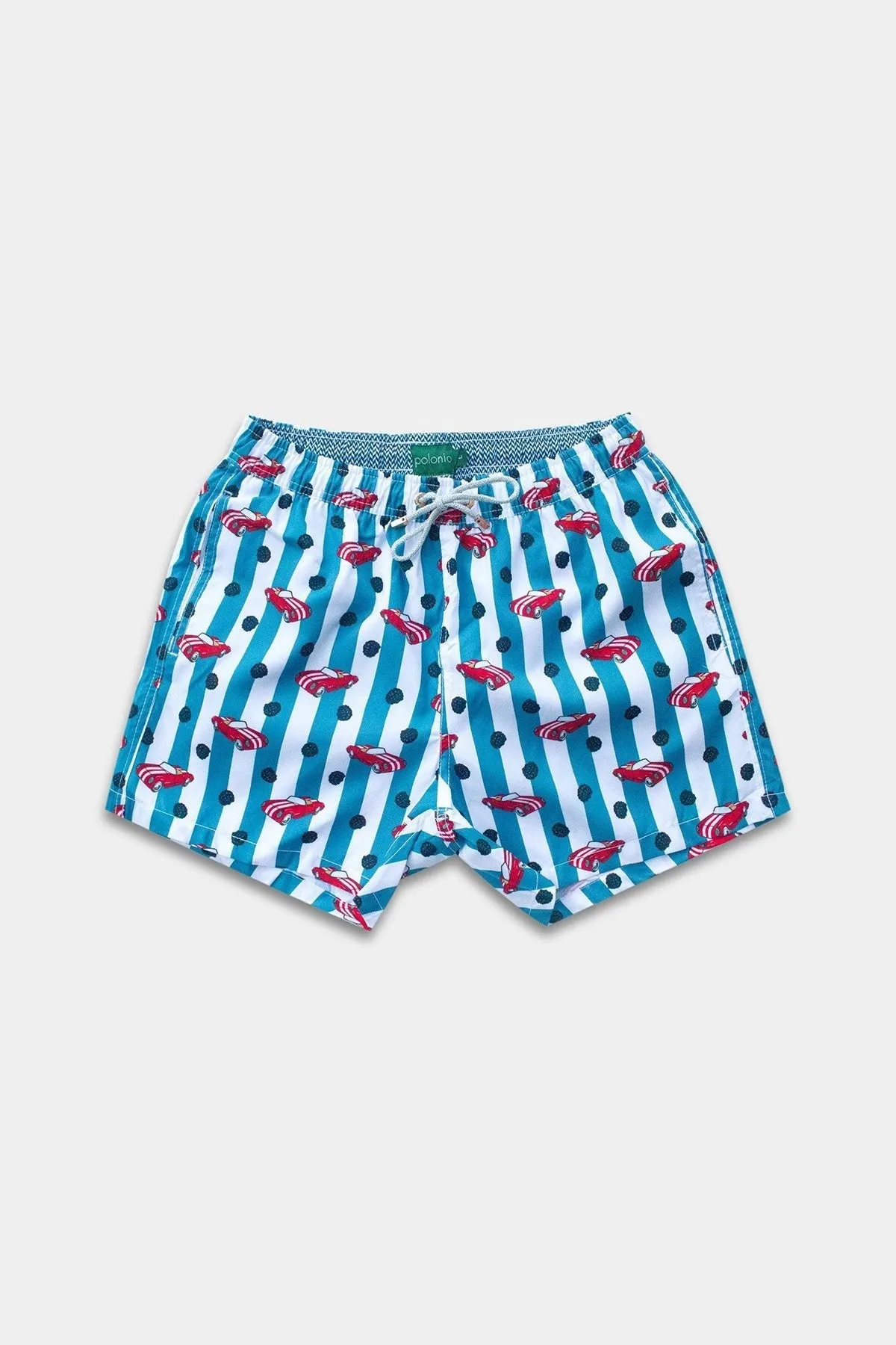 Blue Vintage Racer Classic Swim Trunks