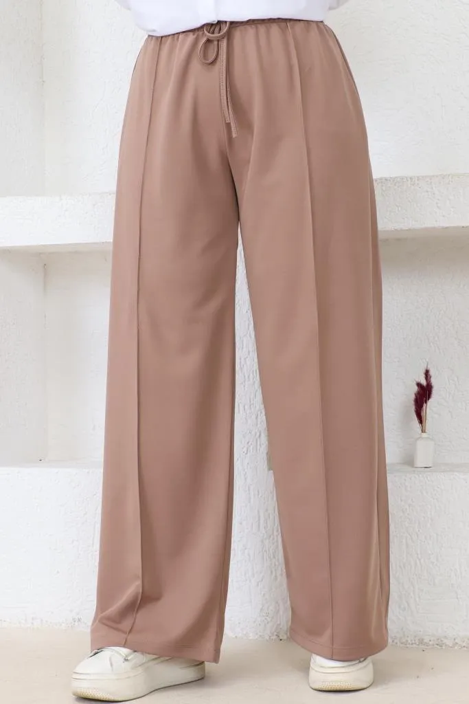 BNG Women  Elastic Waist Comfortable Loose Fit Baggy Pants Mink - Clermont