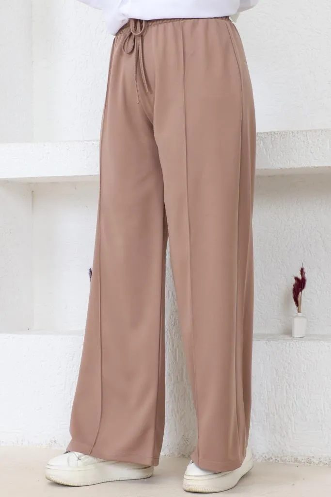 BNG Women  Elastic Waist Comfortable Loose Fit Baggy Pants Mink - Clermont