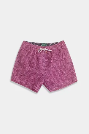 Burgundy Dots Classic Swim Trunks
