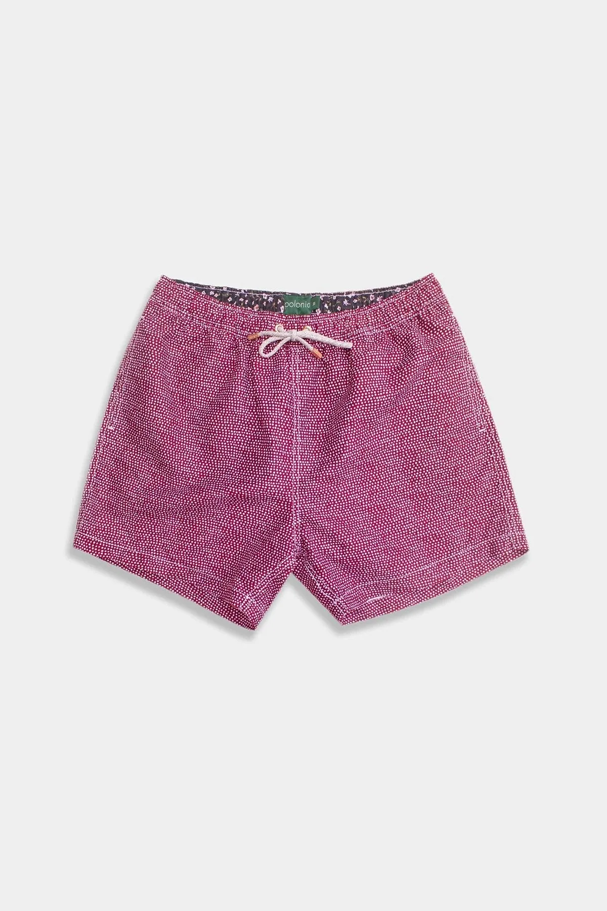 Burgundy Dots Classic Swim Trunks