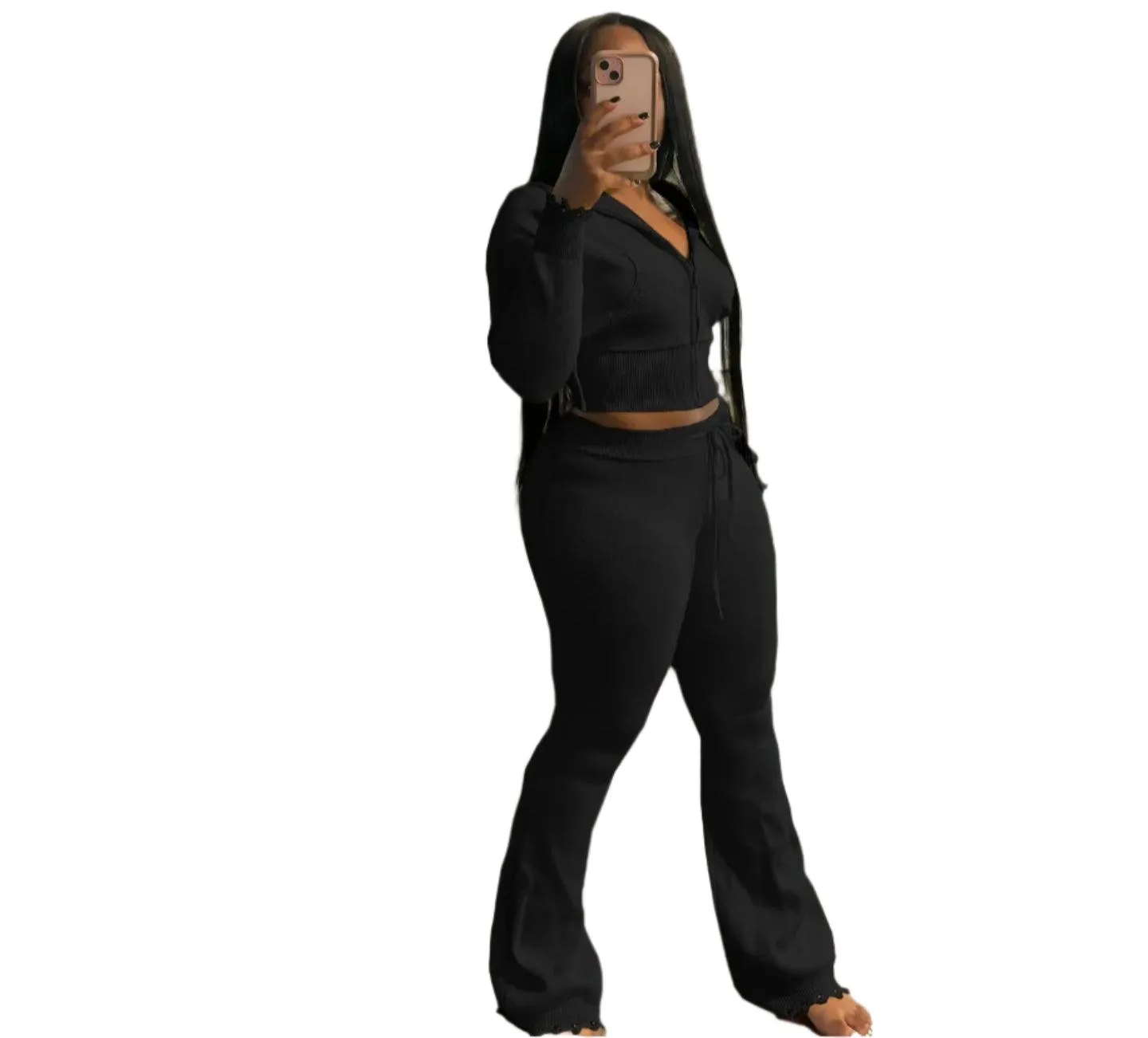 Casual Knitting 2-Piece Outfit for Women: Stylish and Comfortable Streetwear