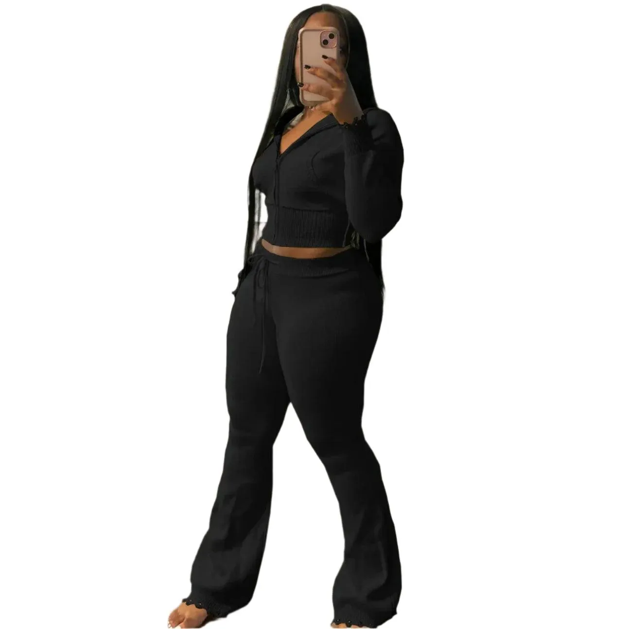 Casual Knitting 2-Piece Outfit for Women: Stylish and Comfortable Streetwear