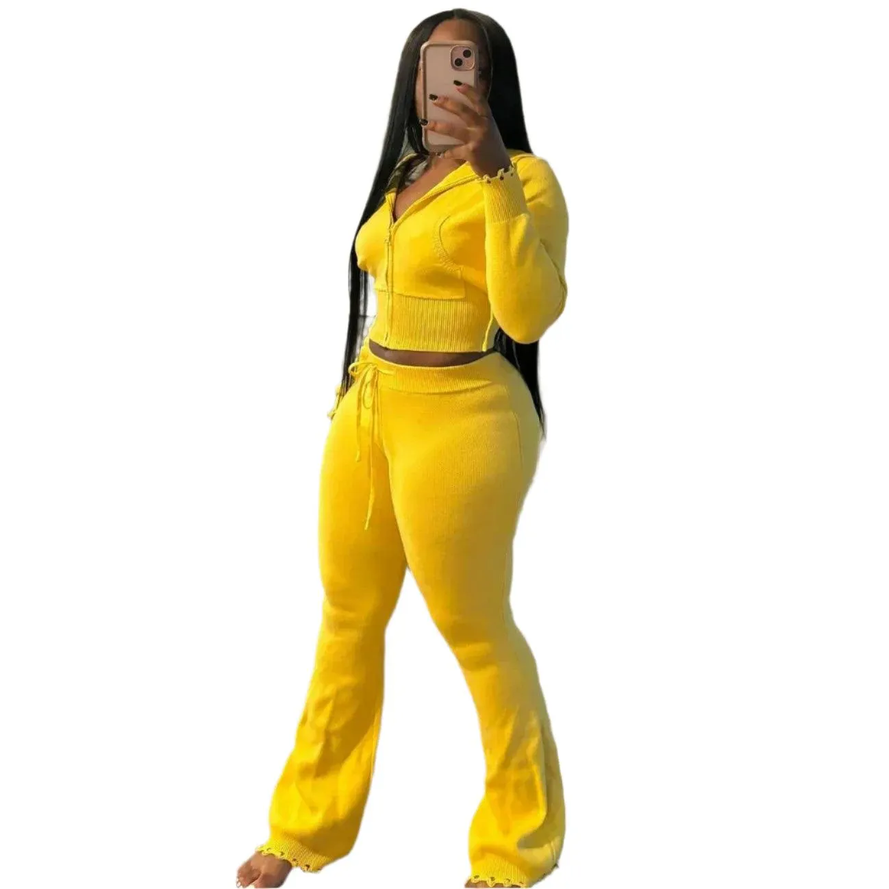 Casual Knitting 2-Piece Outfit for Women: Stylish and Comfortable Streetwear