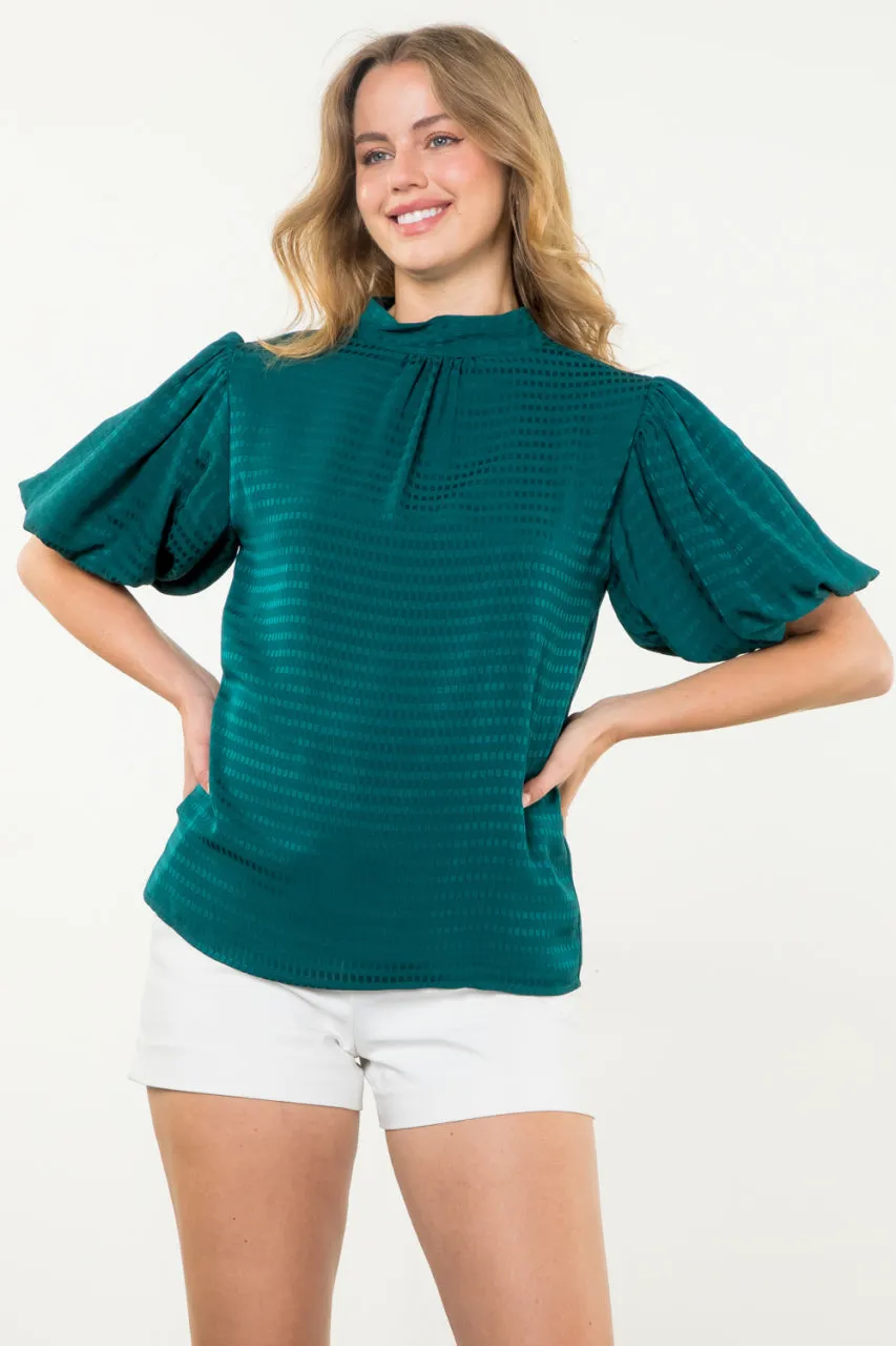 Chlo Short Sleeve Blouse - Cool Dark Green