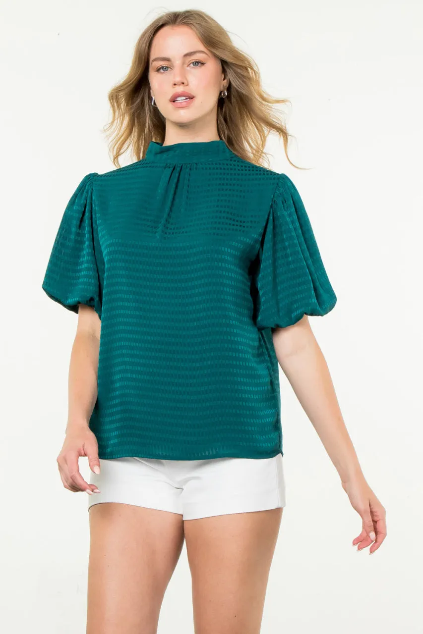 Chlo Short Sleeve Blouse - Cool Dark Green