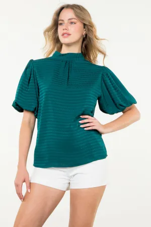 Chlo Short Sleeve Blouse - Cool Dark Green