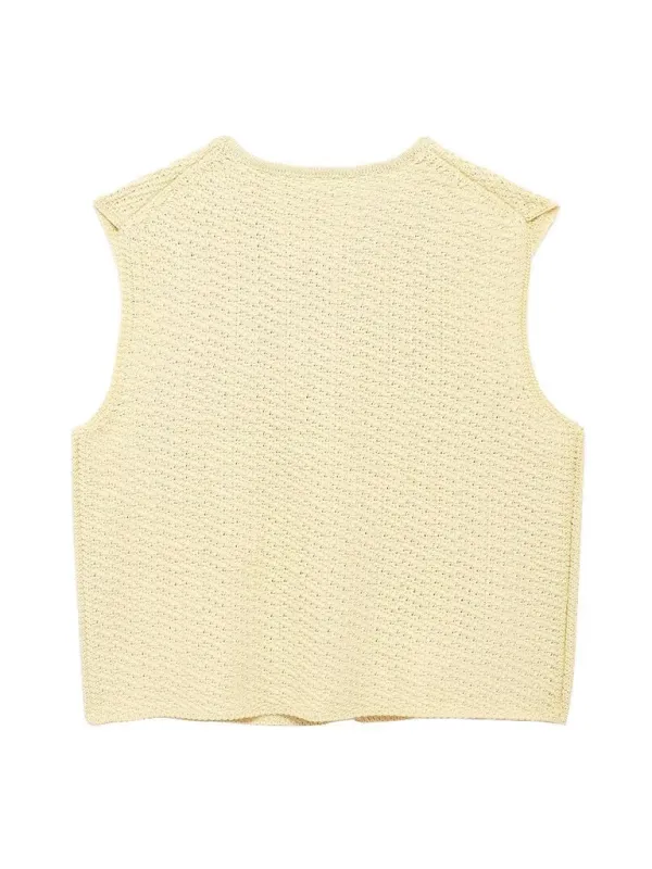 Clara Ladies Casual New Style V-Neck Bowknot Small V-Neck Sleeveless Knitted Vest