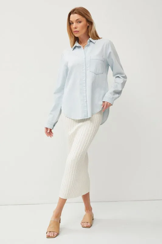 Coastal Grandma Top - Light Wash