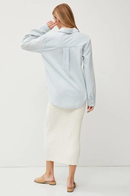 Coastal Grandma Top - Light Wash