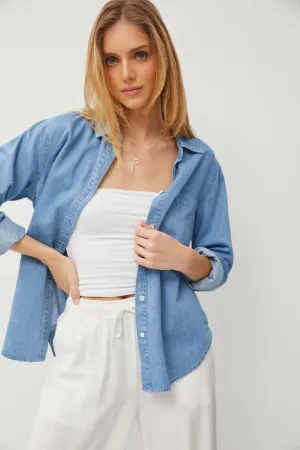 Coastal Grandma Top - Medium Wash