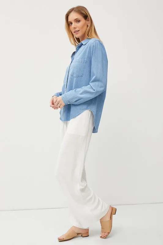 Coastal Grandma Top - Medium Wash
