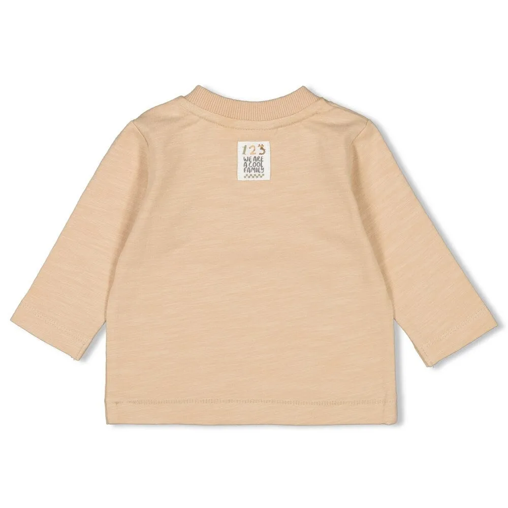 COOL FAMILY Signature Palm Embroidered Long Sleeve Top