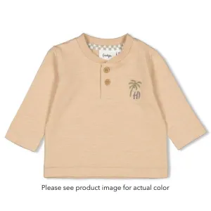 COOL FAMILY Signature Palm Embroidered Long Sleeve Top