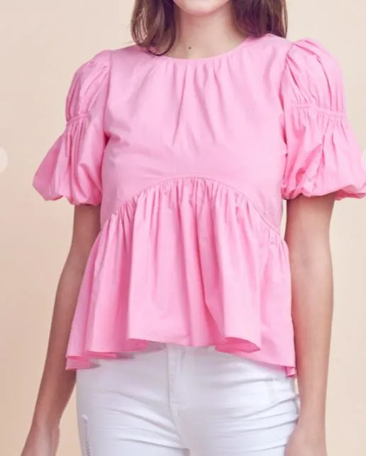 COOL PINK BABYDOLL TOP