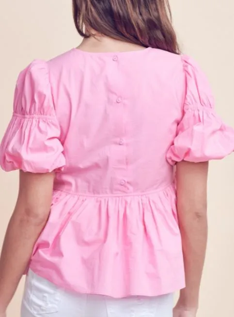 COOL PINK BABYDOLL TOP