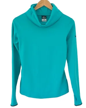 Cool Summer Aqua Long Sleeve Cowl Neck Performance Top