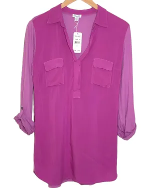 Cool Summer Wild Aster Tab-Sleeve Shirt