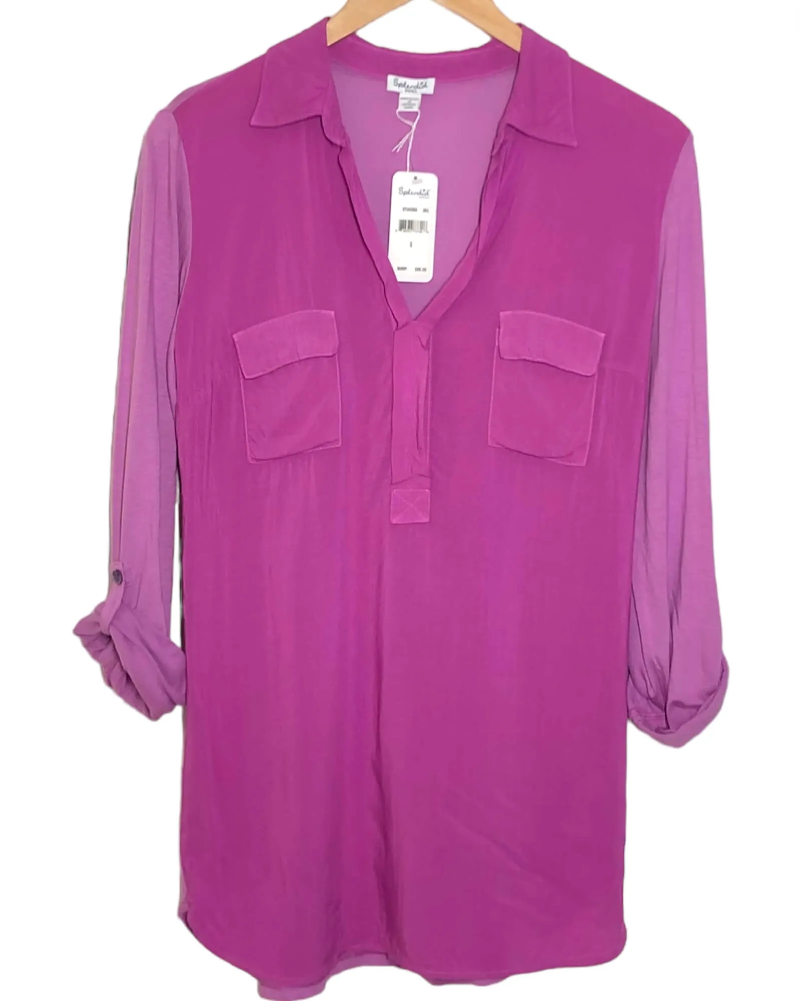 Cool Summer Wild Aster Tab-Sleeve Shirt
