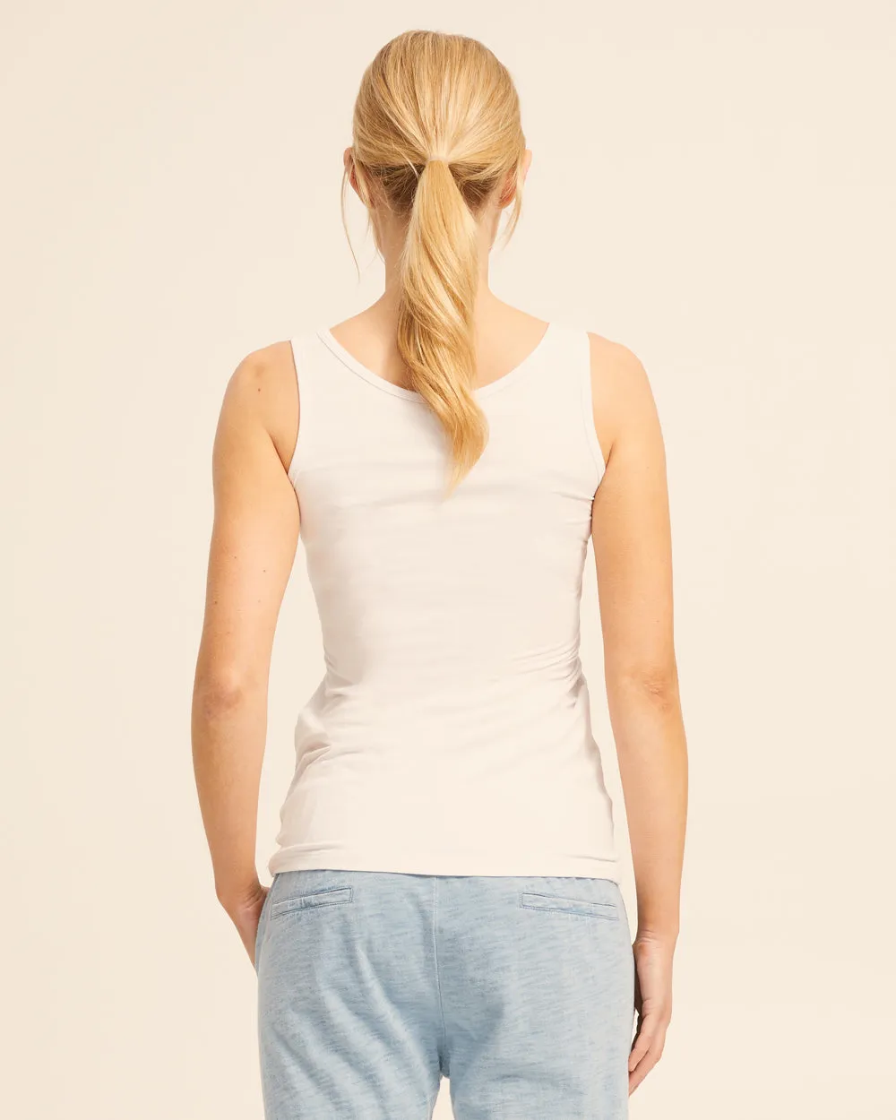 Cool White Bamboo Nursing Tank