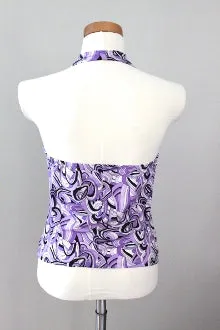 Cool Winter Purple Print Halter Top