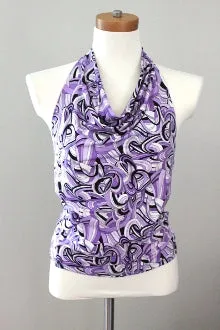 Cool Winter Purple Print Halter Top