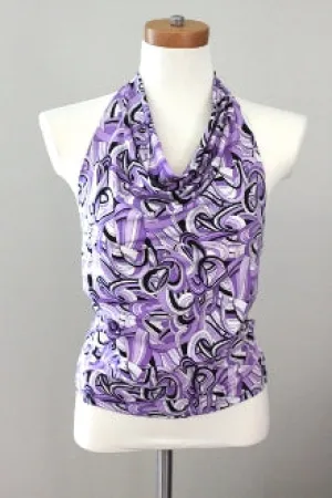 Cool Winter Purple Print Halter Top