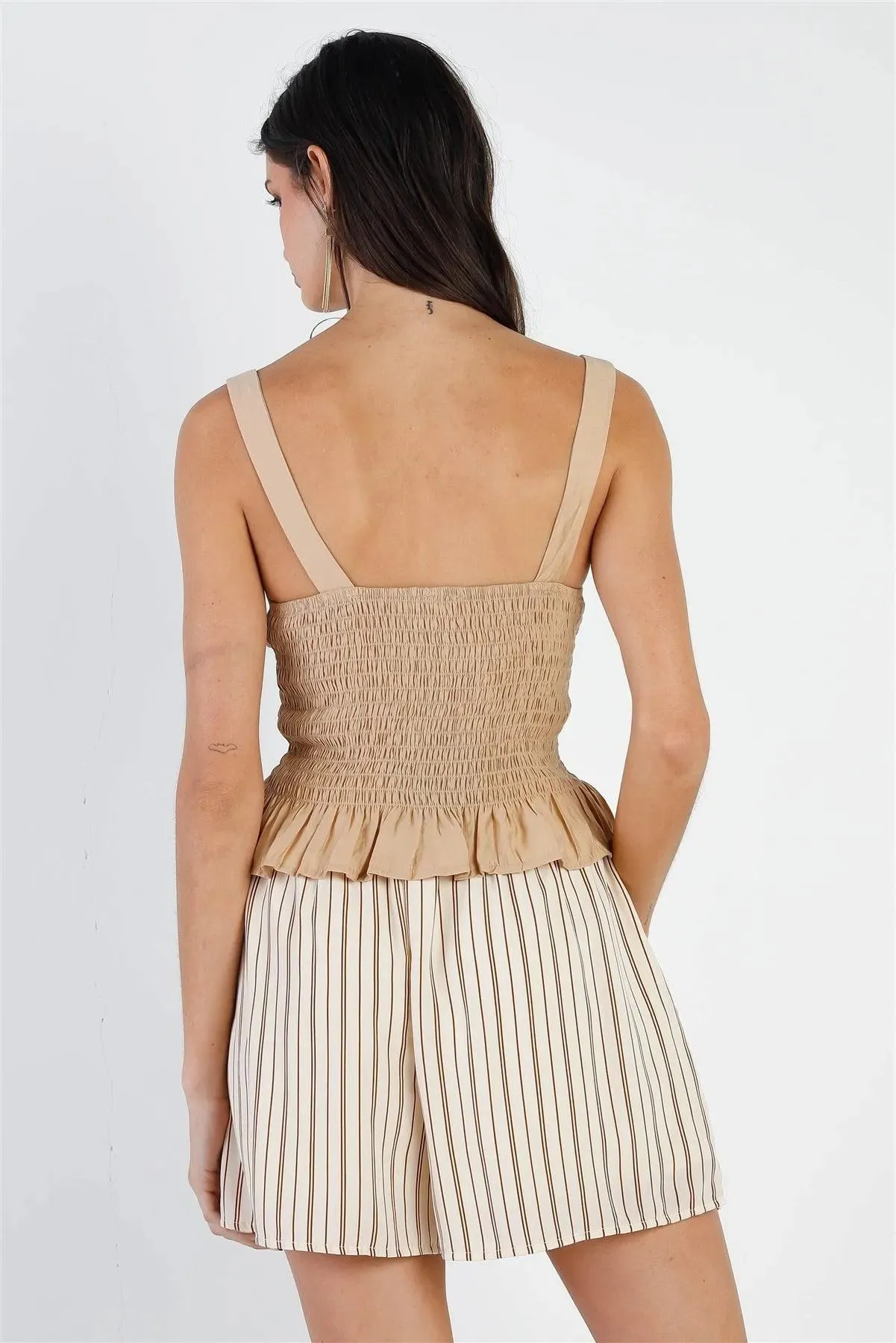 Cream & Taupe Stripe Shorts /2-2-2