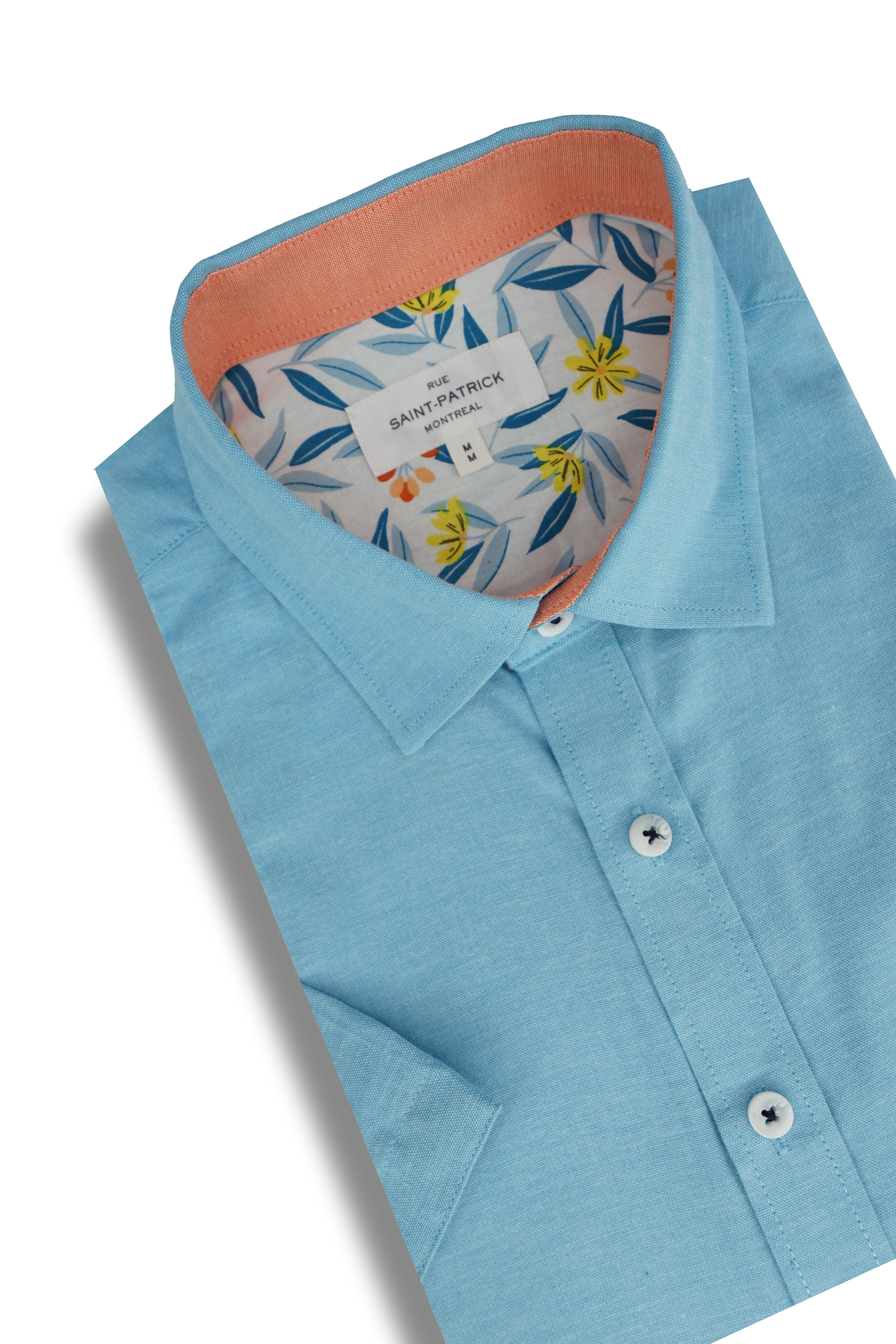 Culiacan Stretch Easy-Care Short Sleeve Shirt in Capri Blue