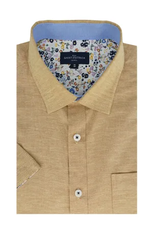 Cupertino Stretch Easy-Care Short Sleeve Shirt in Sandstone