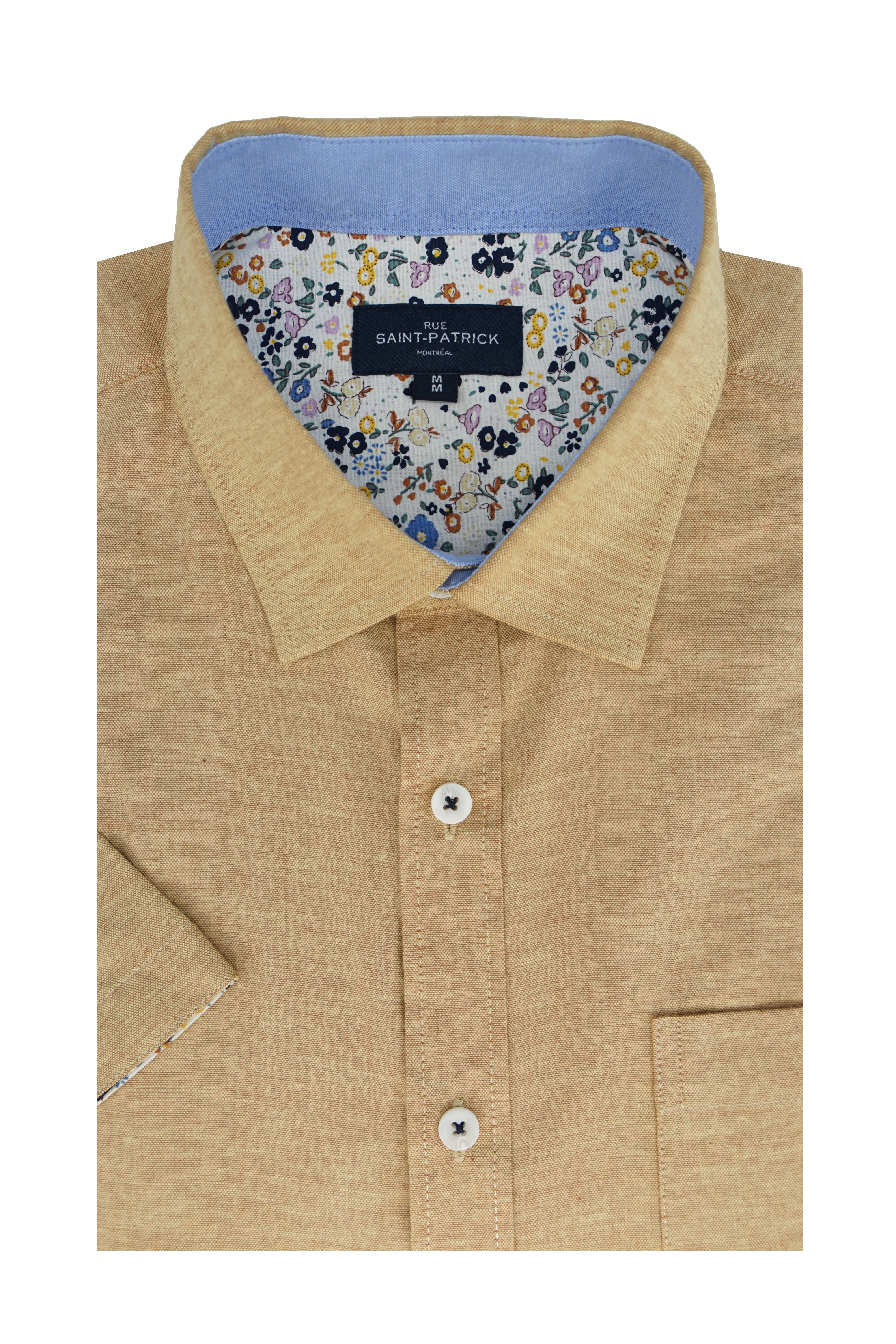 Cupertino Stretch Easy-Care Short Sleeve Shirt in Sandstone