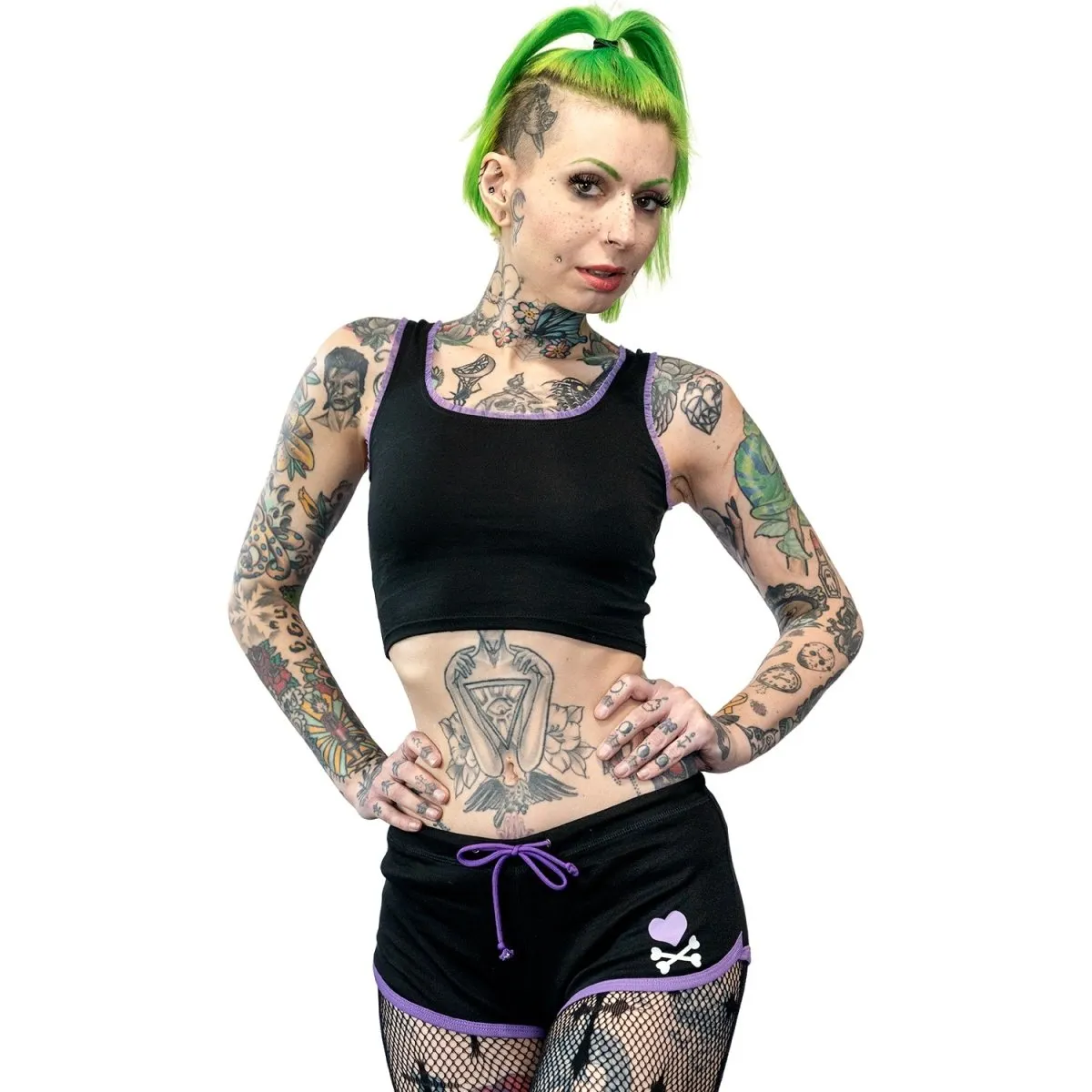 Cute Skull With Bow Short Shorts