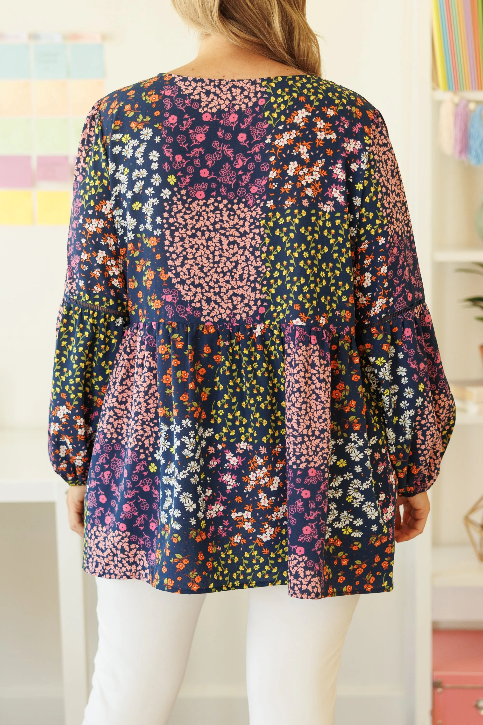 Dazzling Lights Top, Navy