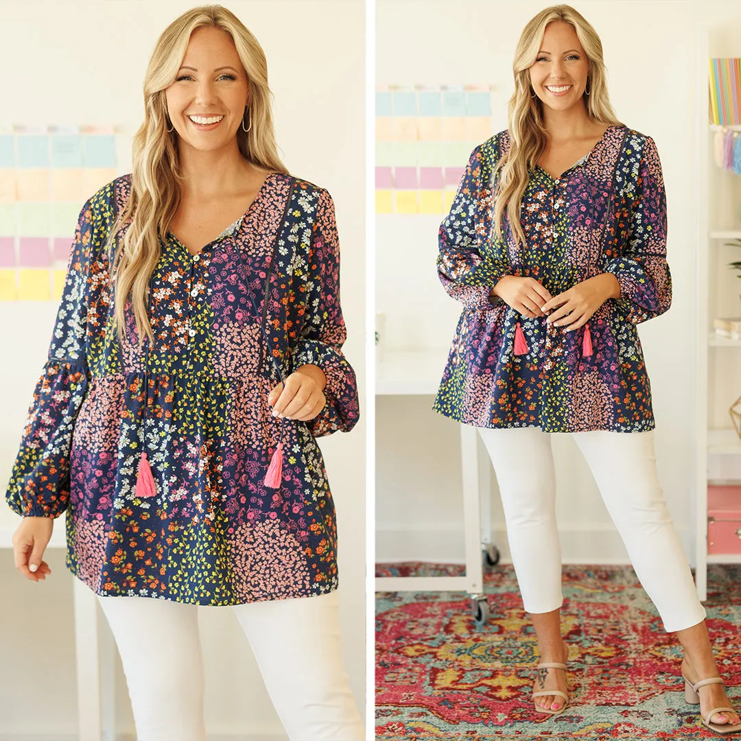 Dazzling Lights Top, Navy