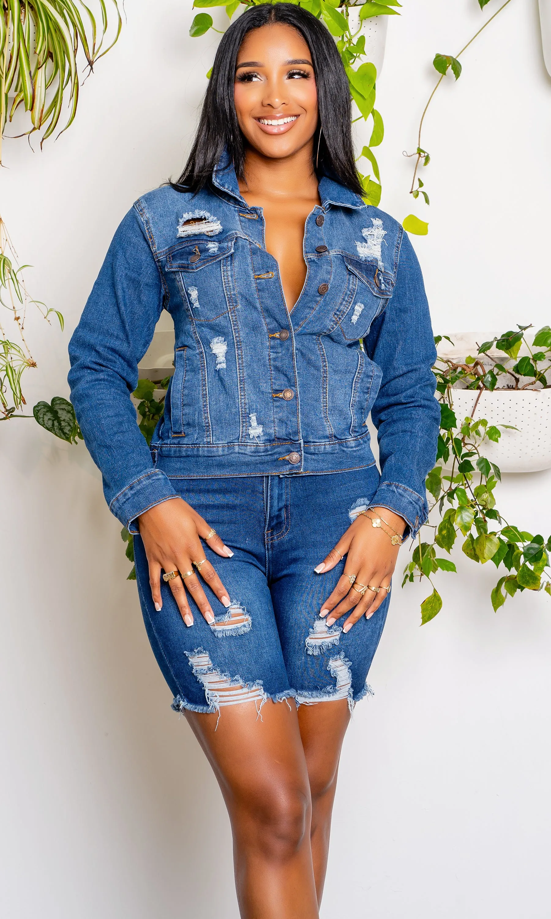 Distressed Denim Shorts 2